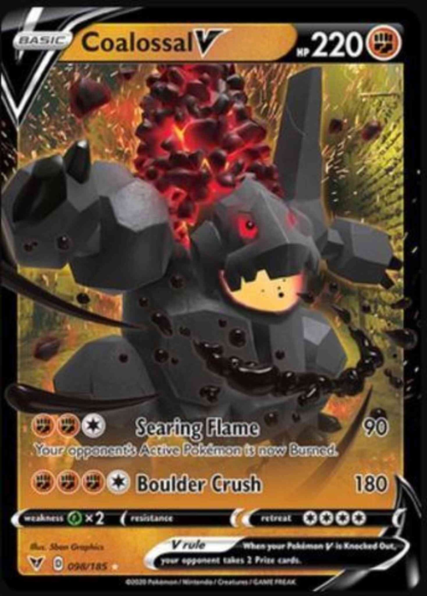 Coalossal V - 098/185 - Rare Holo V [swsh4-098] [Ultra]