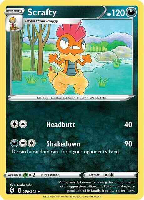 Scrafty - 099/203 - Uncommon [swsh7-099] [Reverse Holo]