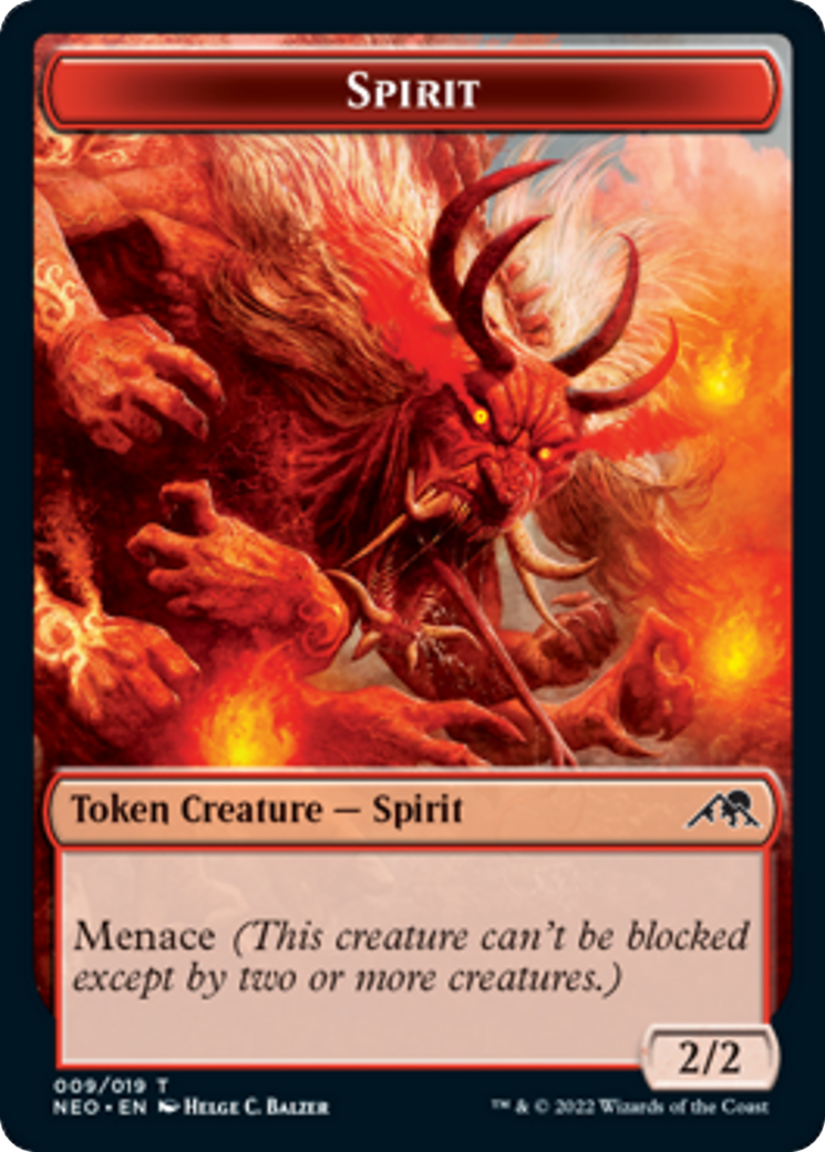Smoke Blessing Token (06) // Spirit Token (09) [Kamigawa: Neon Dynasty: Commander: Tokens] [Non-Foil]