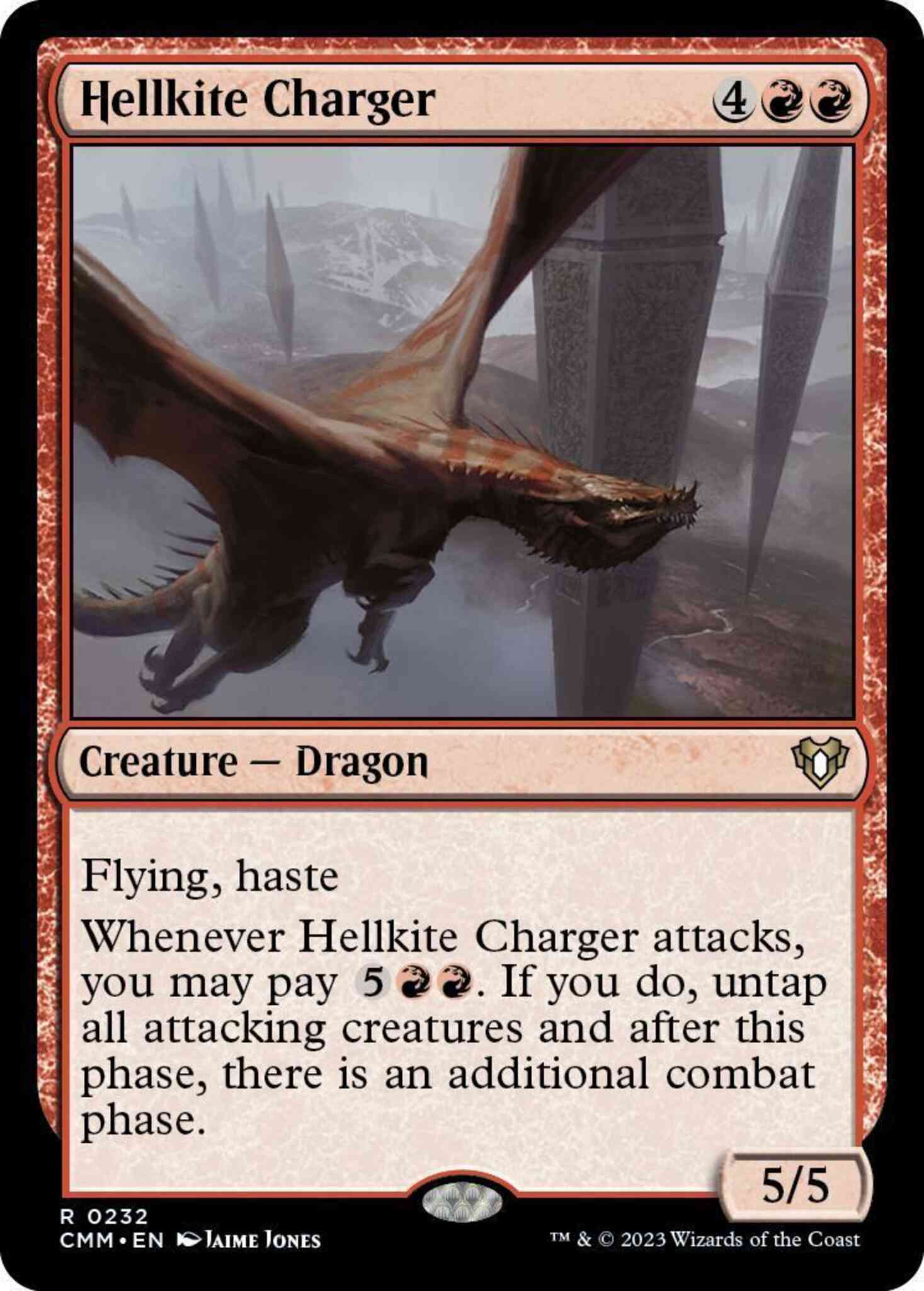 Hellkite Charger [232] [Commander Masters] [Non-Foil] – Face to