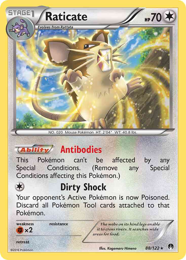 Raticate - 88/122 - Rare [xy9-88] [Reverse Holo]