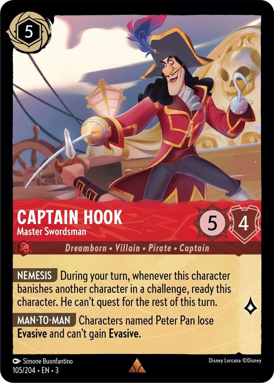 Captain Hook - Master Swordsman - 105/204 [Into the Inklands] [Non-Foil]