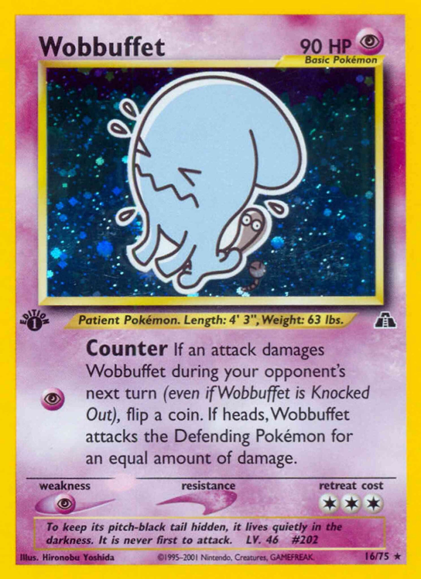 Wobbuffet - 16/75 - Rare - 1st Edition [neo2-16] [Holo]