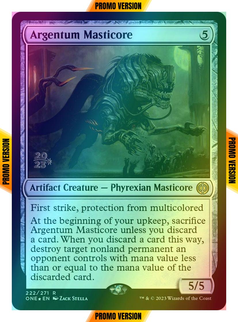 Argentum Masticore [222s] [Prerelease] [Phyrexia: All Will Be One: Promos] [Foil]