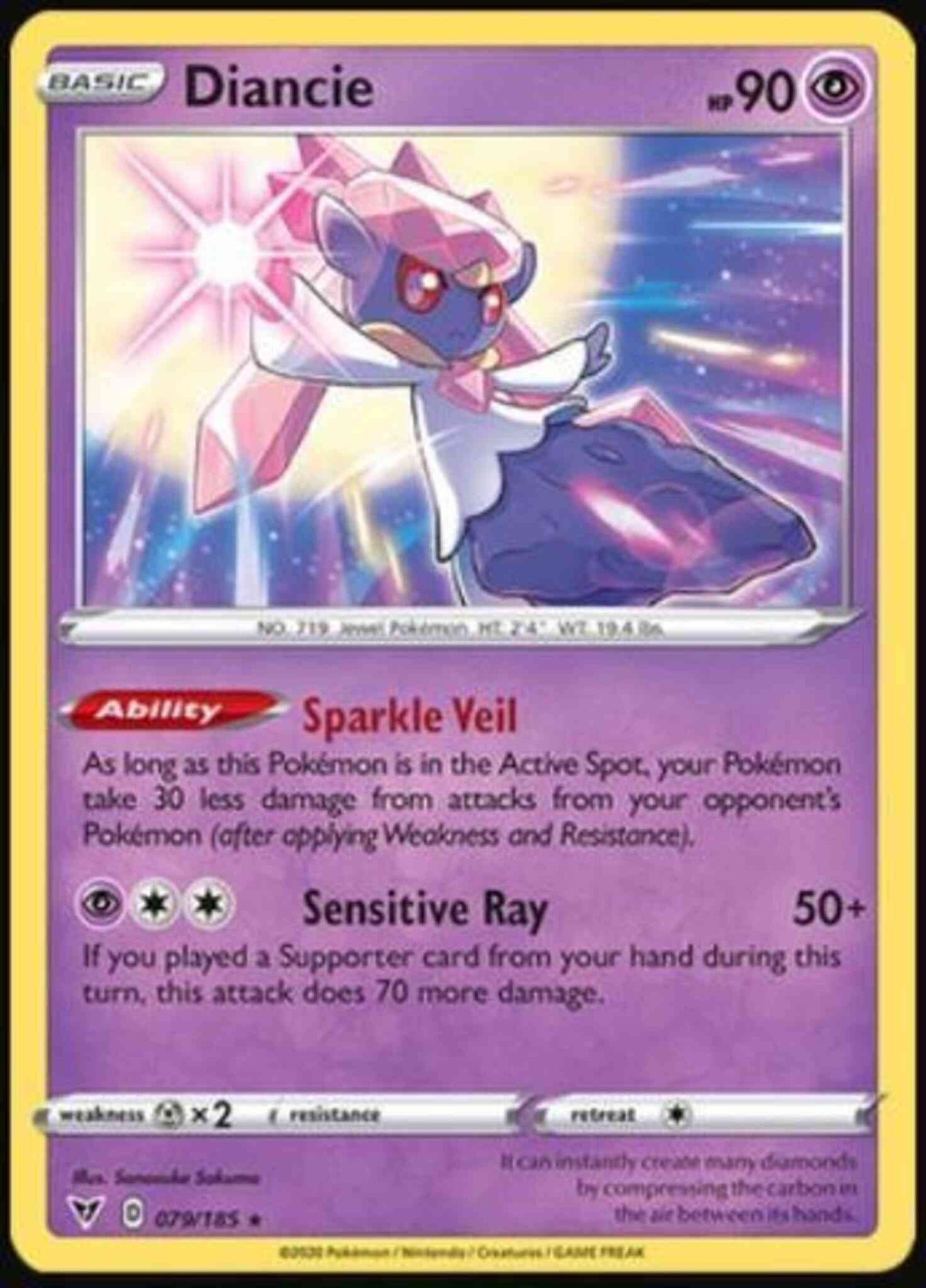 Diancie - 079/185 - Rare Holo [swsh4-079] [Reverse Holo]