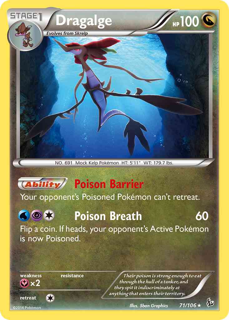 Dragalge - 71/106 - Rare [xy2-71] [Reverse Holo]