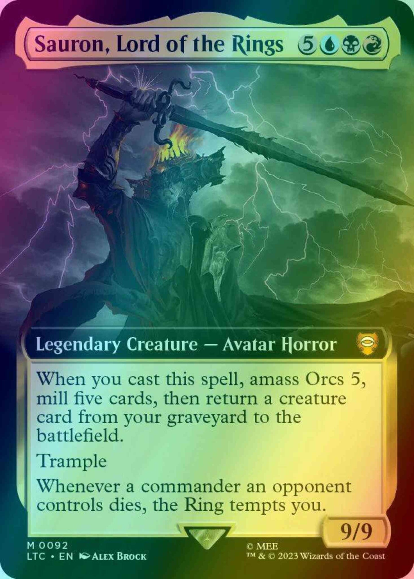 Sauron, Lord of the Rings [92] [Extended Art] [The Lord of the Rings: Tales of Middle-earth: Commander] [Foil]