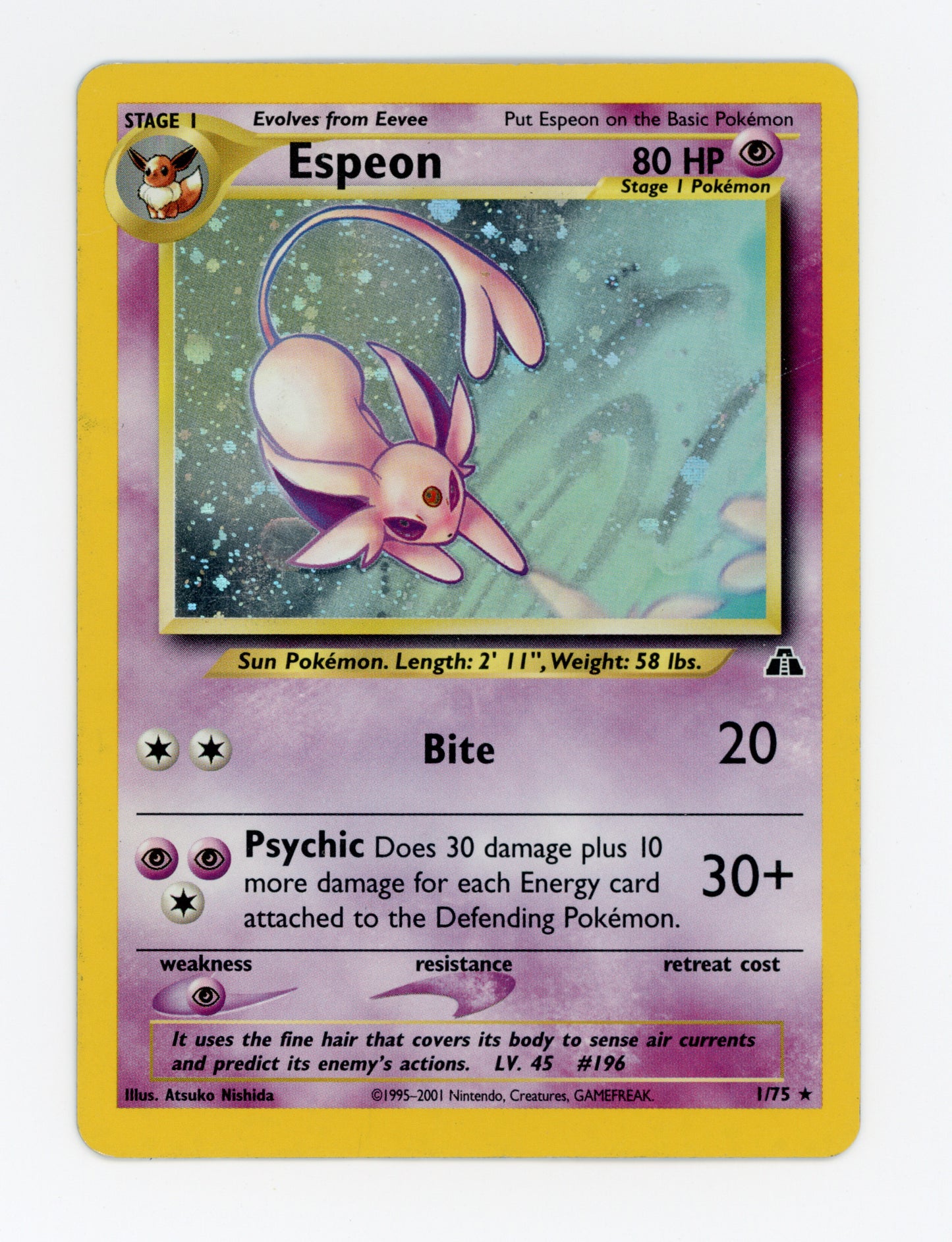 Espeon — Damaged|Rare|Unlimited|Holo — ID 18952