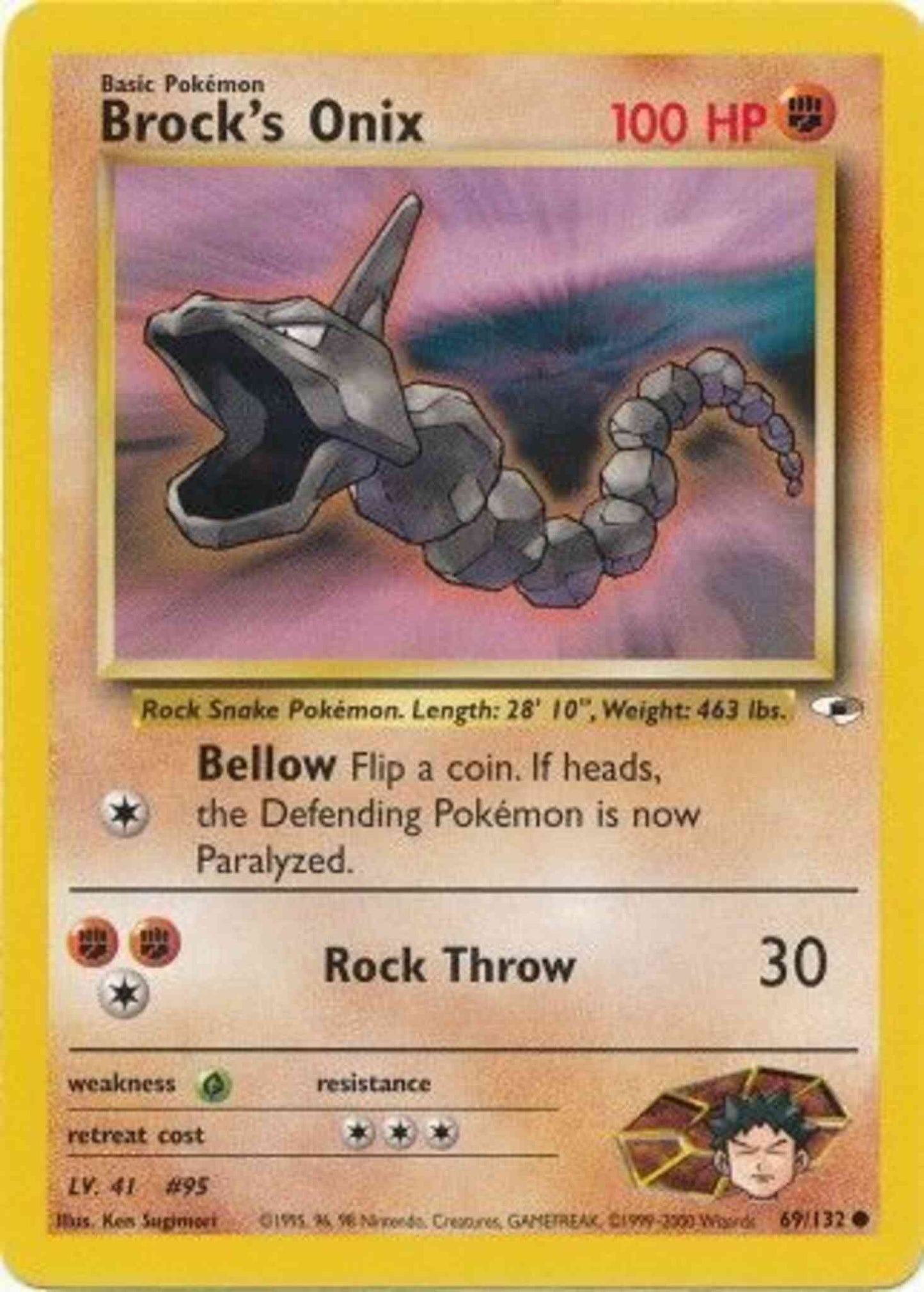 Brock's Onix - 69/132 - Common - Unlimited [gym1U-69] [Non-Holo]