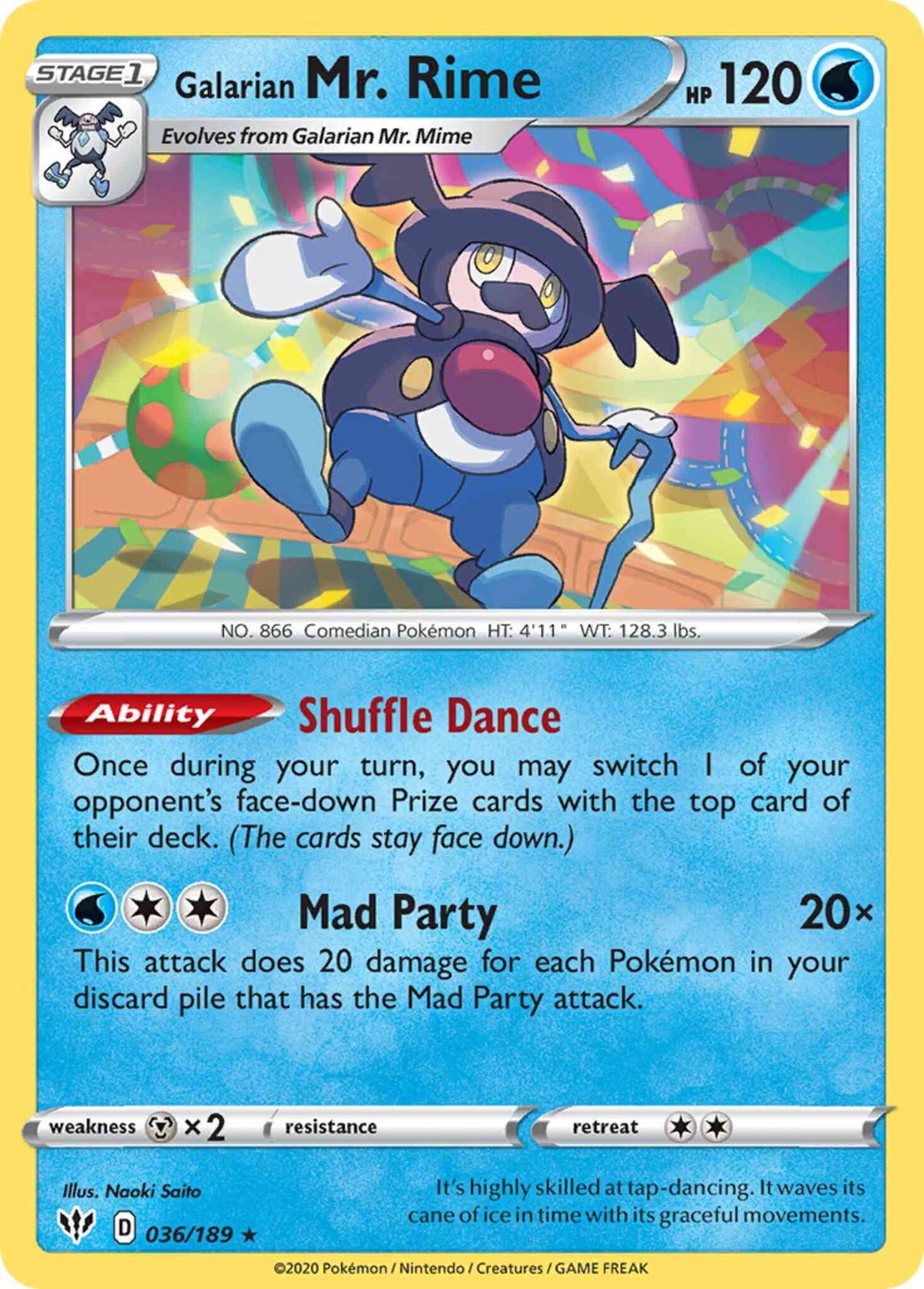 Galarian Mr. Rime - 036/189 - Rare [swsh3-036] [Non-Holo]
