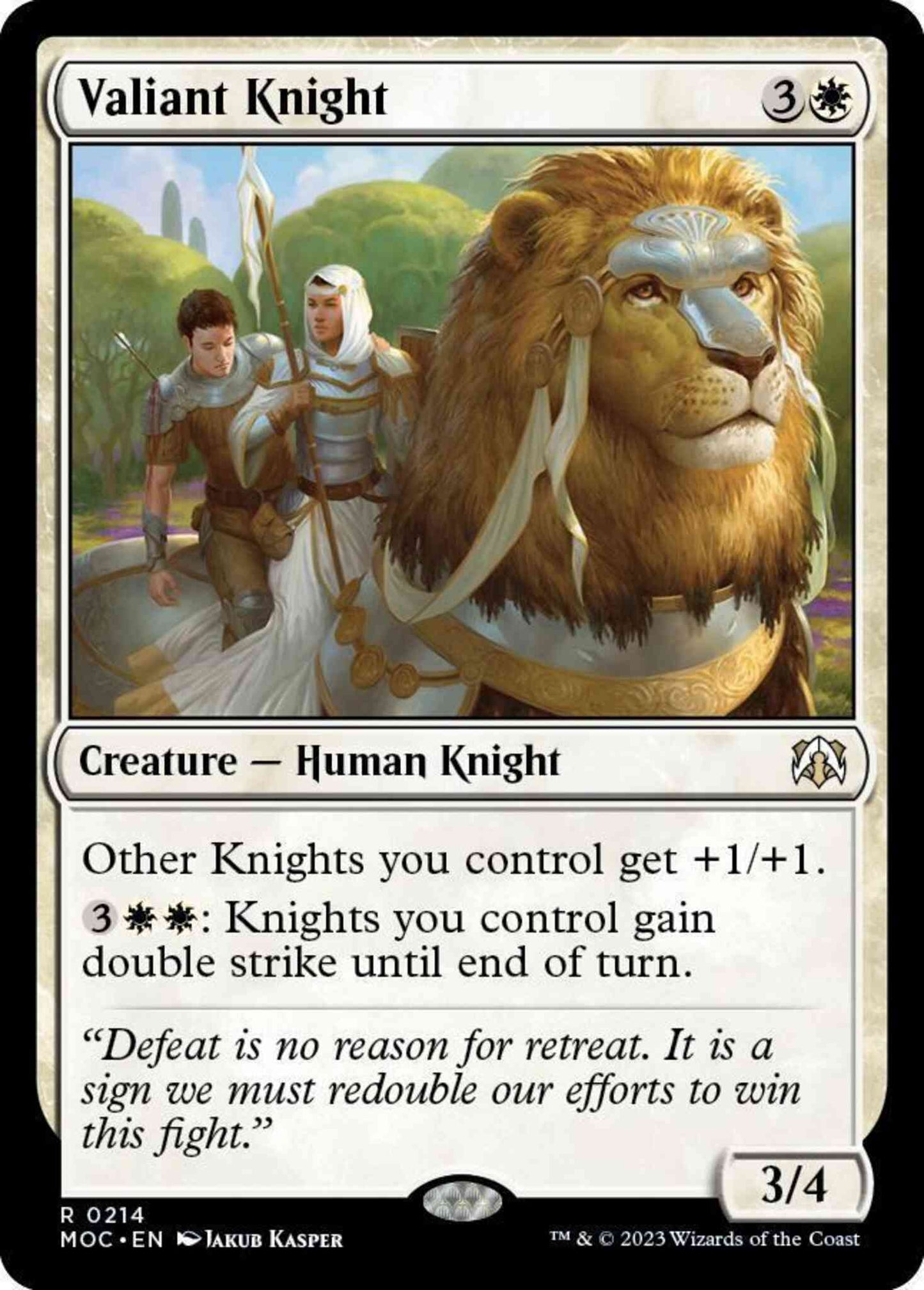 Valiant Knight [214] [March of the Machine: Commander] [Non-Foil]