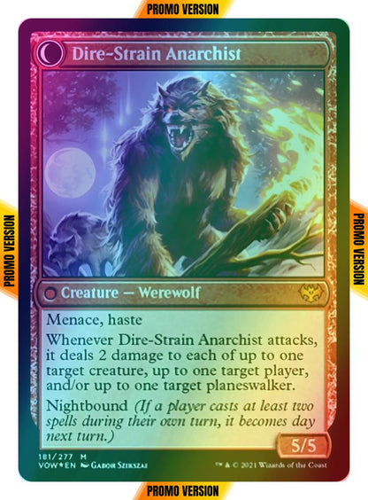 Volatile Arsonist // Dire-Strain Anarchist [Prerelease] [181s] [Innistrad: Crimson Vow: Promos] [Foil]