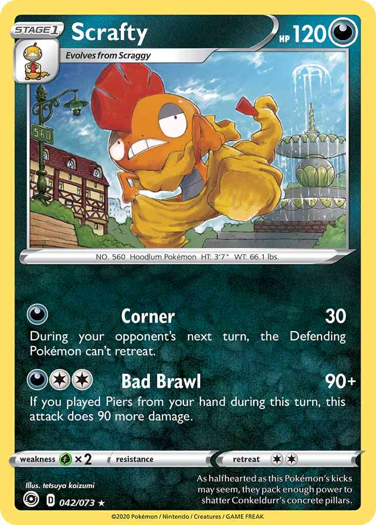 Scrafty - 042/073 - Rare Holo [swsh35-042] [Holo]