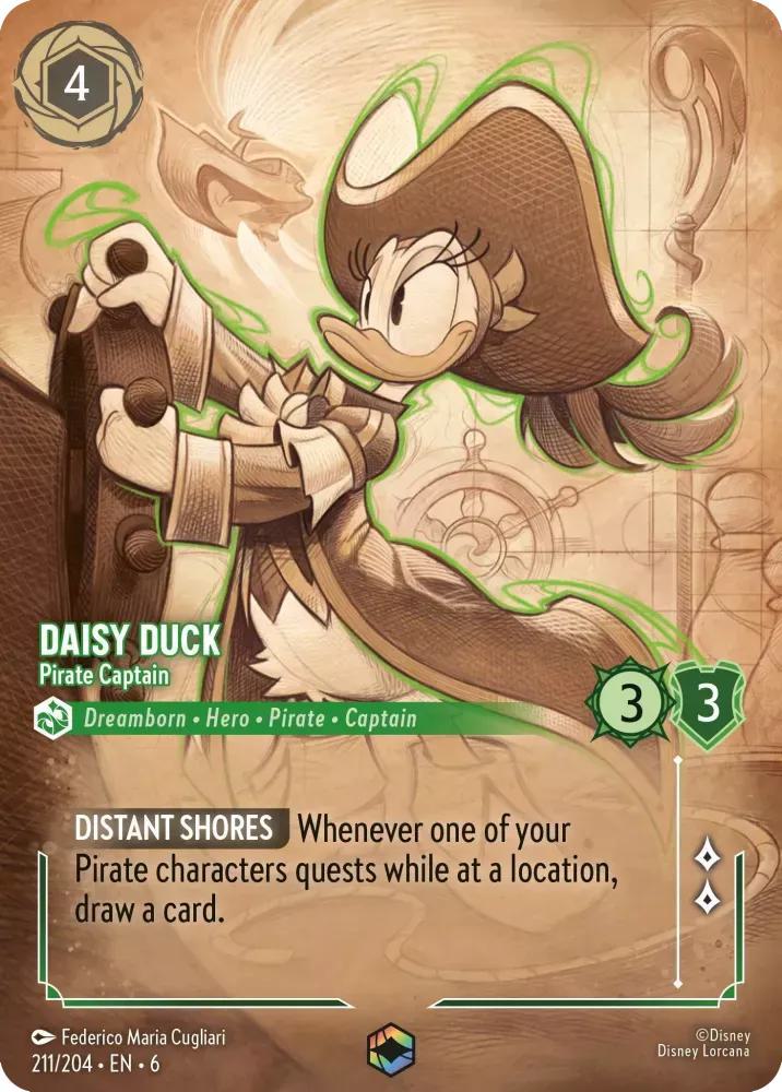 Daisy Duck - Pirate Captain (Enchanted) - 211/204 [Azurite Sea] [Holofoil]
