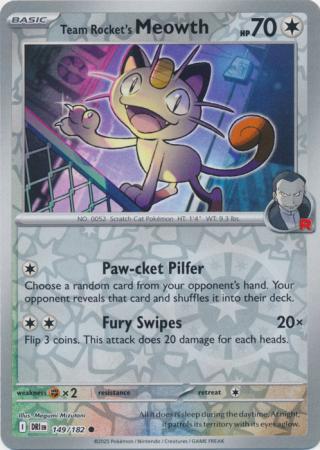 Team Rocket's Meowth - 149/182 - Common [sv10-149] [Reverse Holo]