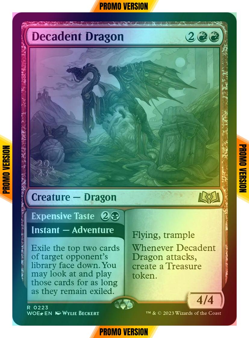 Decadent Dragon // Expensive Taste [223s] [Prerelease] [Wilds of Eldraine: Promos] [Foil]