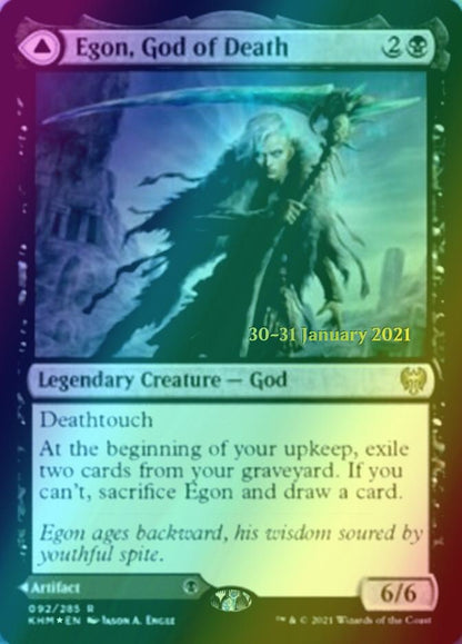 Egon, God of Death // Throne of Death [Prerelease] [92s] [Kaldheim Promos] [Foil]