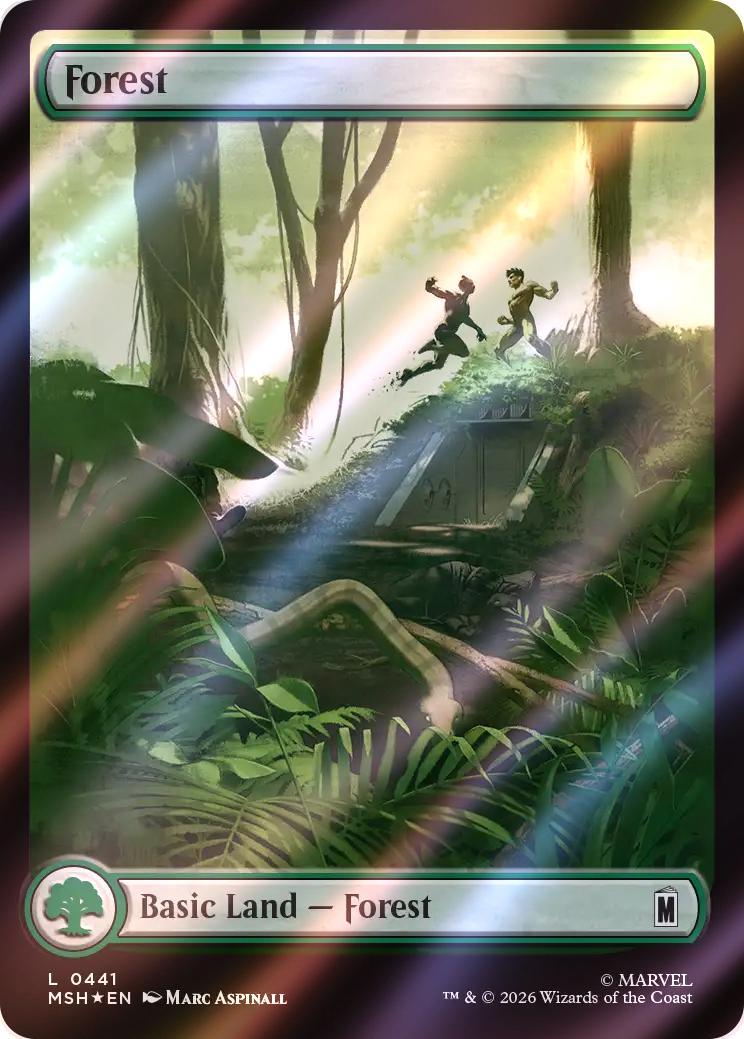 Forest [441] [Full Art] [City Chaos] [Marvel Super Heroes] [Surge Foil]