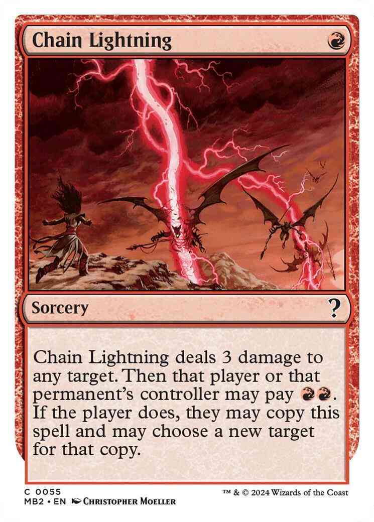Chain Lightning [55] [White Border] [Mystery Booster 2] [Non-Foil]