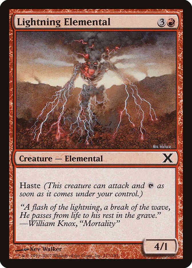 Lightning Elemental [217] [Tenth Edition] [Non-Foil]