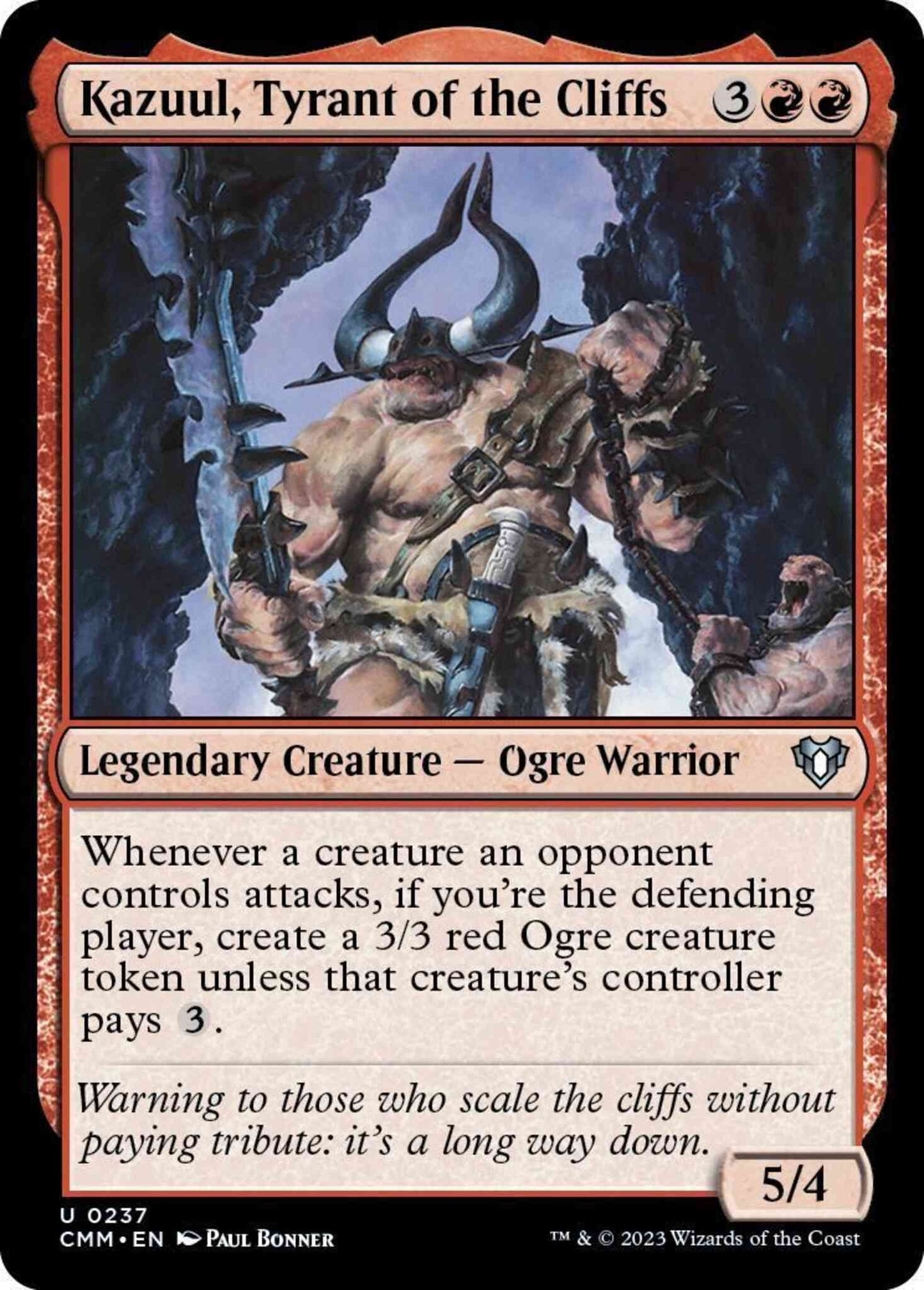 Kazuul, Tyrant of the Cliffs [237] [Commander Masters] [Non-Foil]