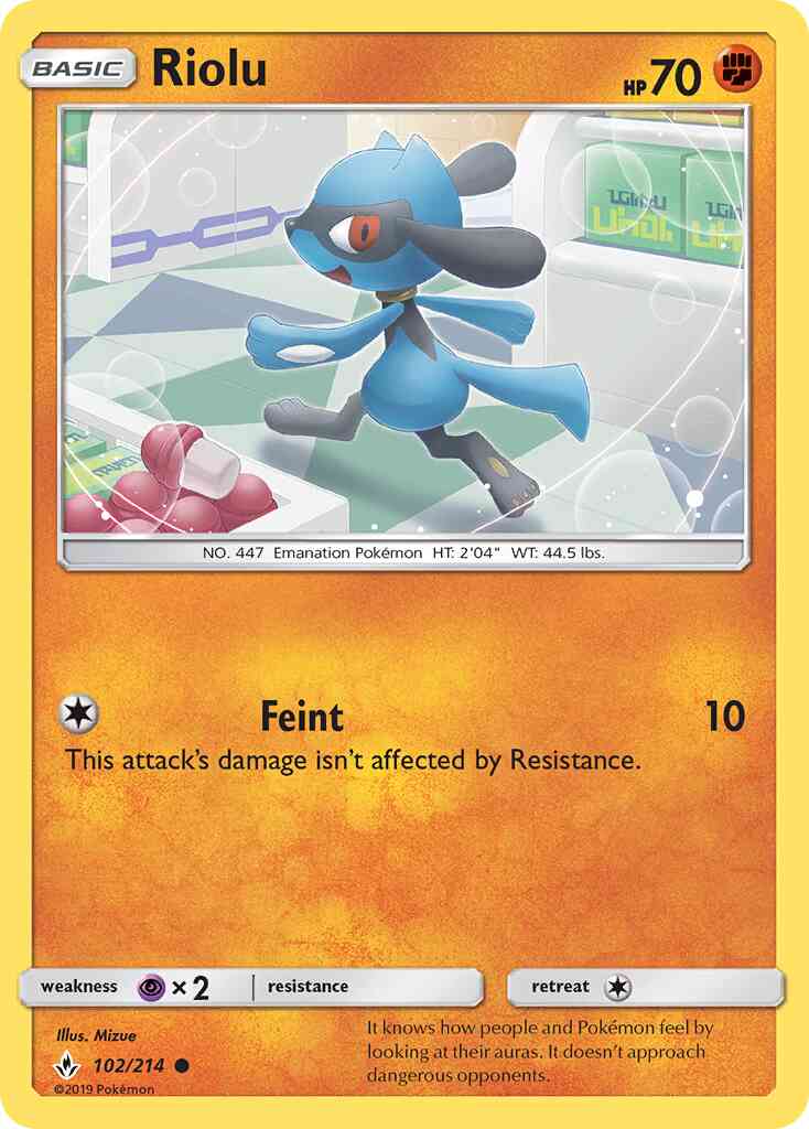 Riolu - 102/214 - Common [sm10-102] [Reverse Holo]