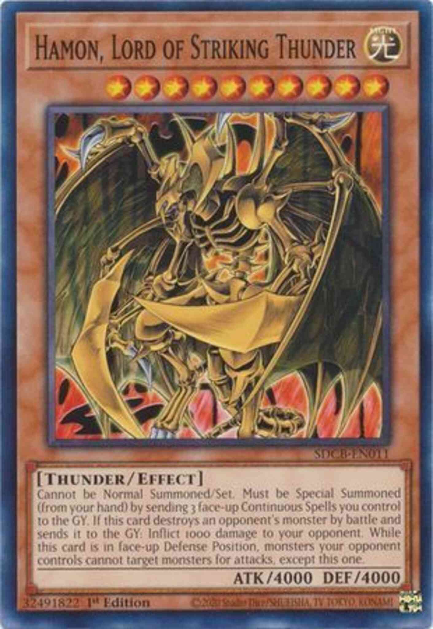 Hamon, Lord of Striking Thunder - SDCB-EN011 - Common - 1st Edition