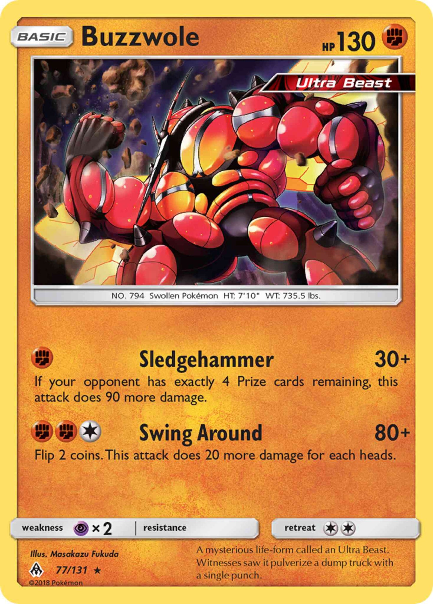 Buzzwole - 77/131 - Rare [sm6-77] [Reverse Holo]