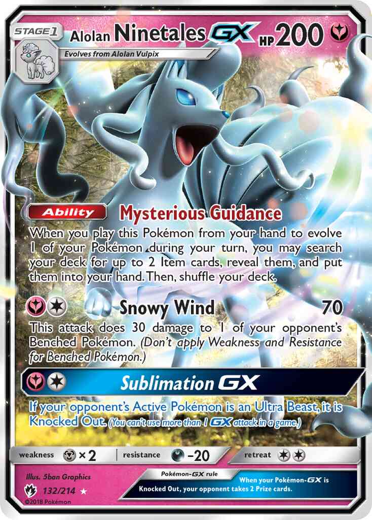 Alolan Ninetales-GX - 132/214 - Rare Holo GX [sm8-132] [Ultra]