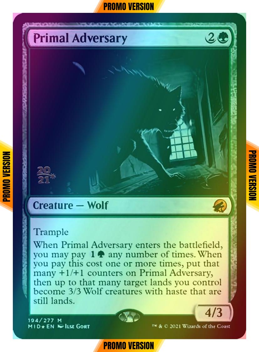 Primal Adversary [Prerelease] [194s] [Innistrad: Midnight Hunt Promos] [Foil]