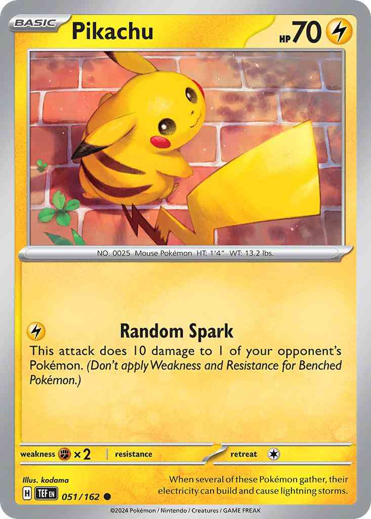 Pikachu - 051/162 - Common [sv05-051] [Non-Holo]