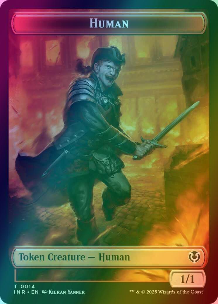 Elemental Token (13) // Human Token (14) [Innistrad Remastered: Tokens] [Foil]
