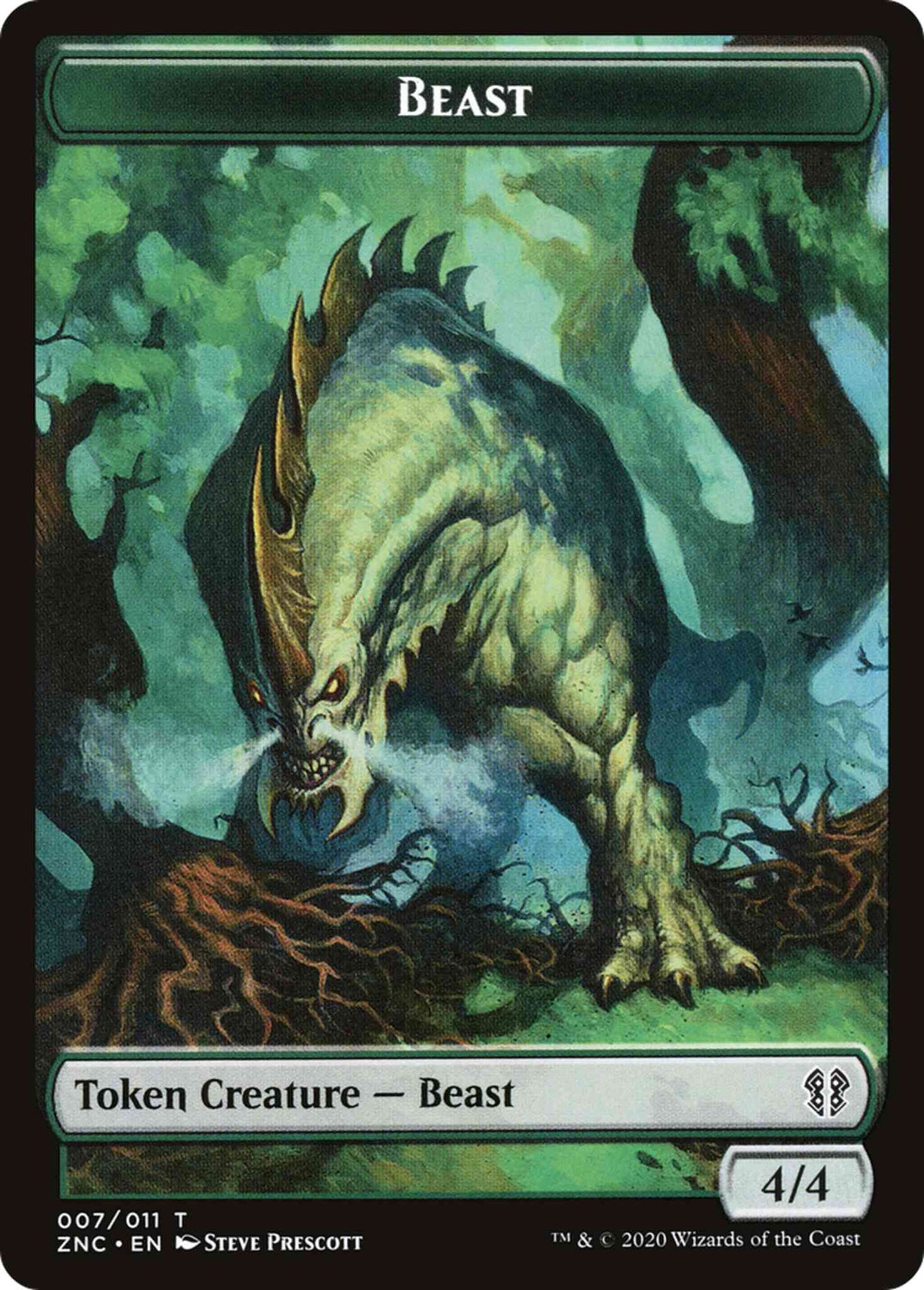 Beast Token (07) // Saproling Token (09) [Zendikar Rising Commander Tokens] [Non-Foil]
