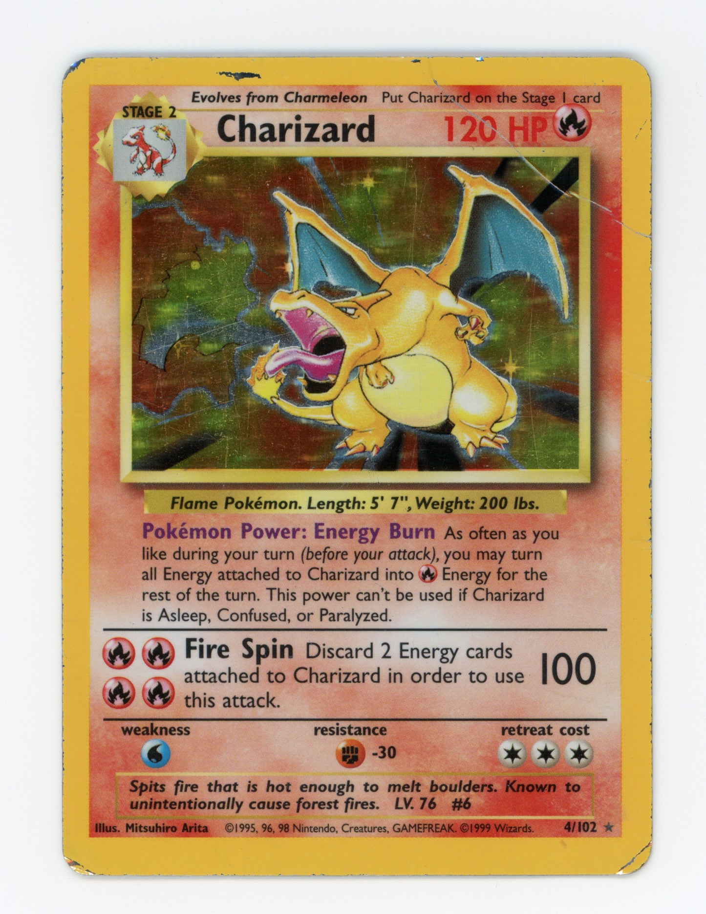 Charizard — Damaged|Rare|Unlimited|Holo — ID 18947