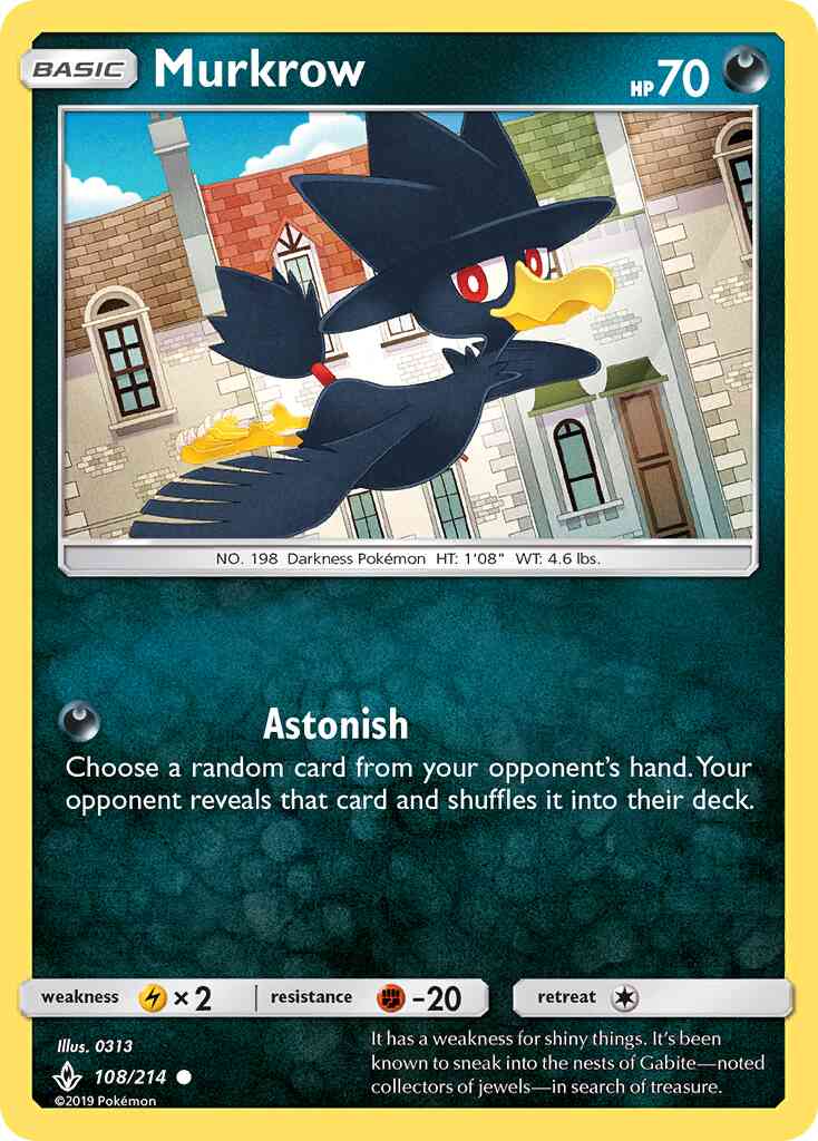 Murkrow - 108/214 - Common [sm10-108] [Reverse Holo]
