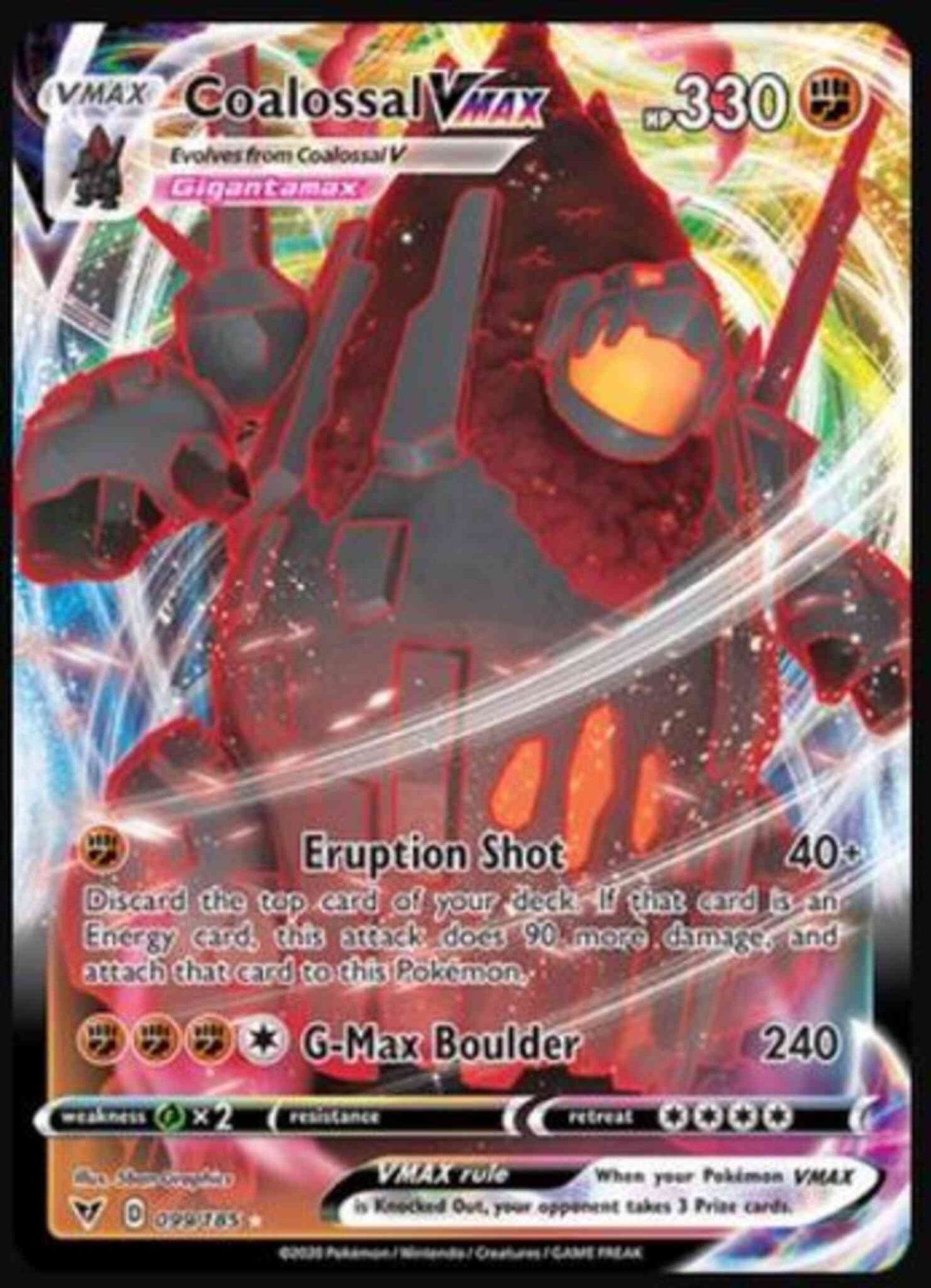 Coalossal VMAX - 099/185 - Rare Holo VMAX [swsh4-099] [Ultra]