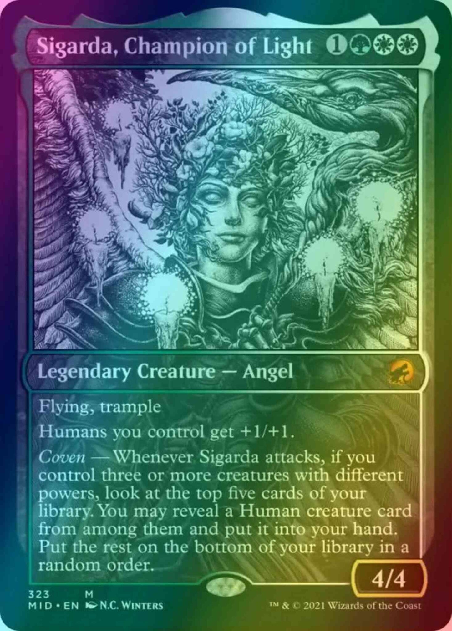 Sigarda, Champion of Light [323] [Eternal Night Showcase] [Innistrad: Midnight Hunt] [Foil]