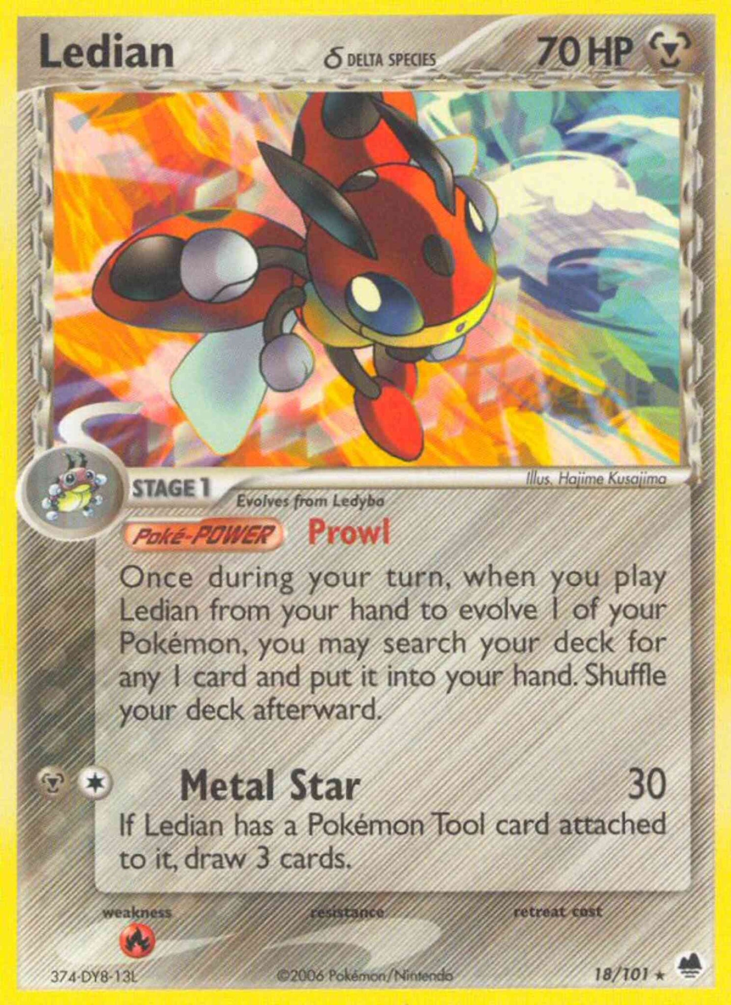 Ledian δ - 18/101 - Rare [ex15-18] [Reverse Holo]