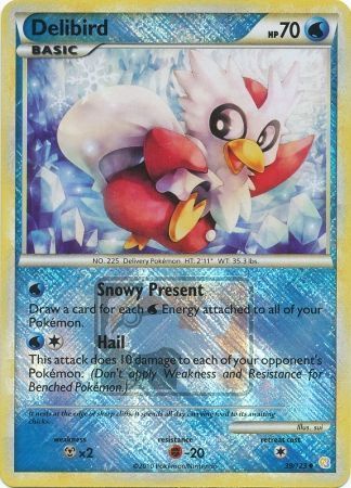 Delibird - 39/123 - Crosshatch Holo Pokemon League Snow Throw Season 2010 [Reverse Holo]