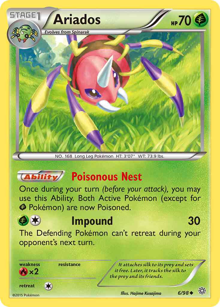 Ariados - 6/98 - Uncommon [xy7-6] [Non-Holo]