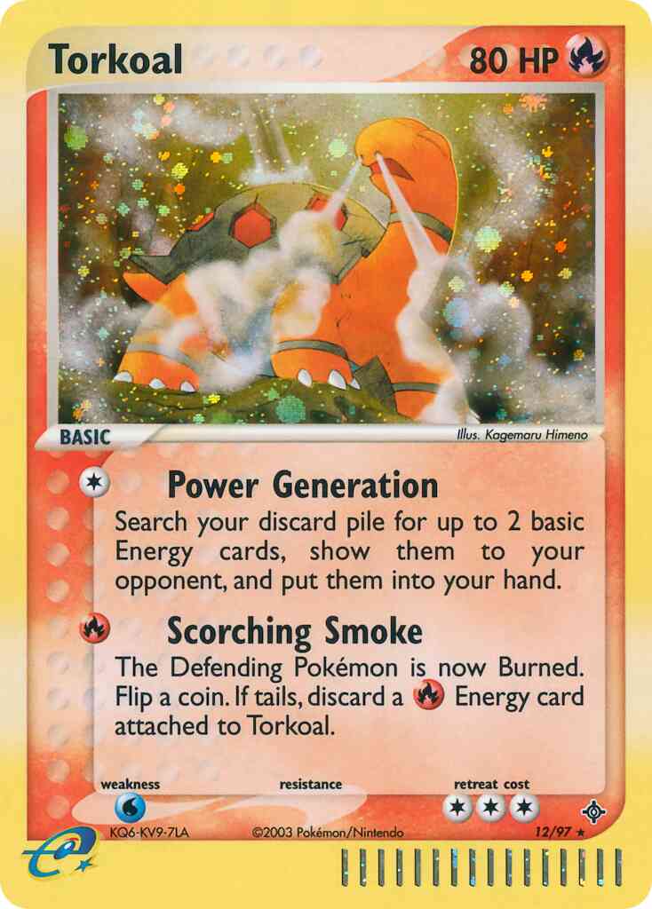 Torkoal - 12/97 - Rare Holo [ex3-12] [Reverse Holo]