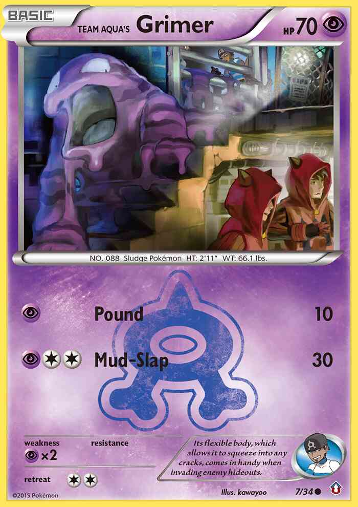 Team Aqua's Grimer - 7/34 - Common [dc1-7] [Reverse Holo]