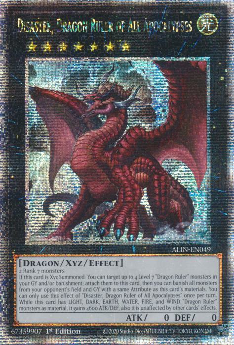 Disaster, Dragon Ruler of All Apocalypses - ALIN-EN049 - Quarter Century Secret Rare - 1st Edition