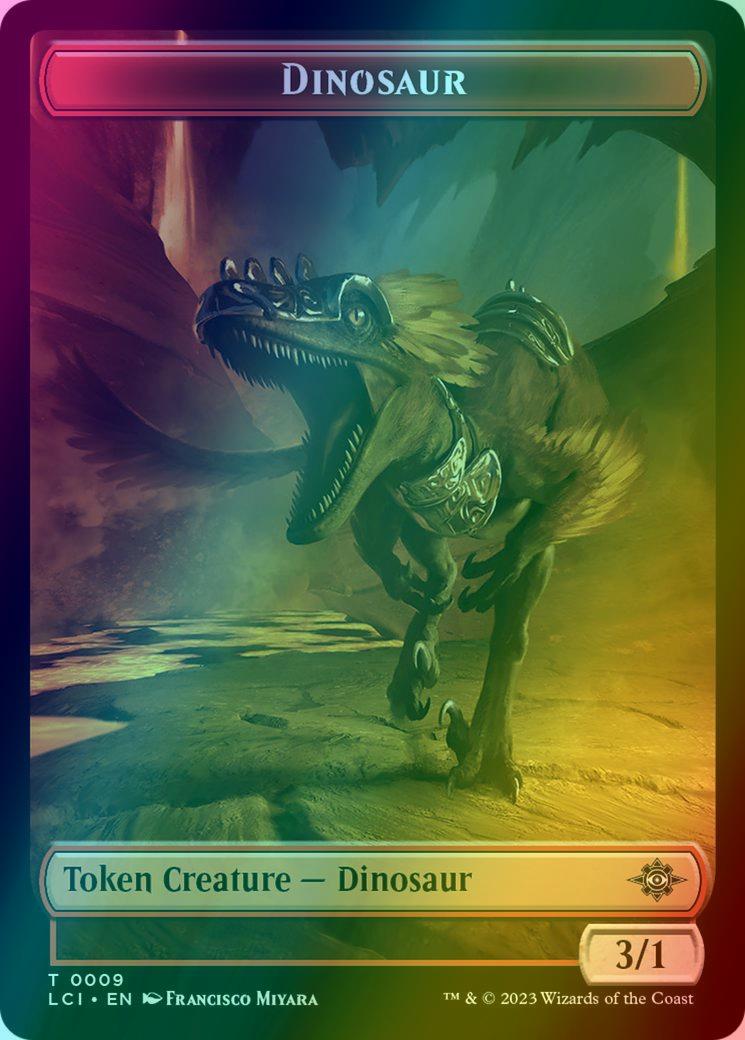 Copy Token (01) // Dinosaur Token (09) [The Lost Caverns of Ixalan: Tokens] [Foil]