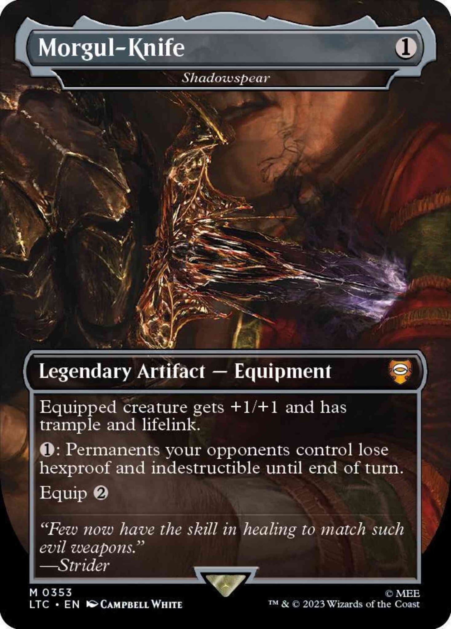 Morgul-Knife - Shadowspear [353] [Borderless] [Realms and Relics] [The Lord of the Rings: Tales of Middle-earth: Commander] [Non-Foil]