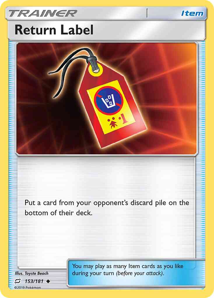 Return Label - 153/181 - Uncommon [sm9-153] [Reverse Holo]