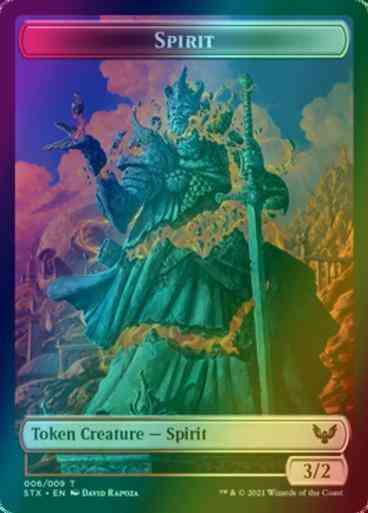 Lukka, Wayward Bonder Emblem (08) // Spirit Token (06) [Strixhaven School of Mages Tokens] [Foil]