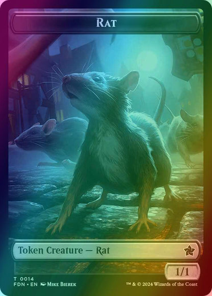 Rat Token (14) // Zombie Token (15) [Foundations: Tokens] [Foil]