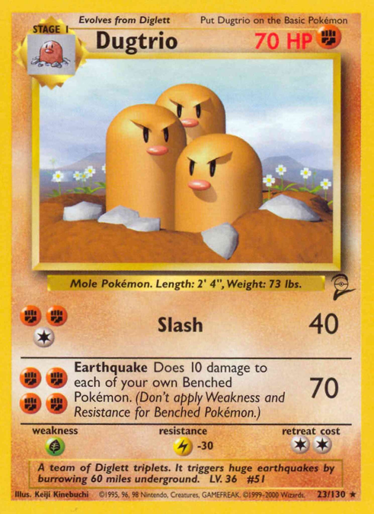 Dugtrio - 23/130 - Rare [base4-23] [Non-Holo]