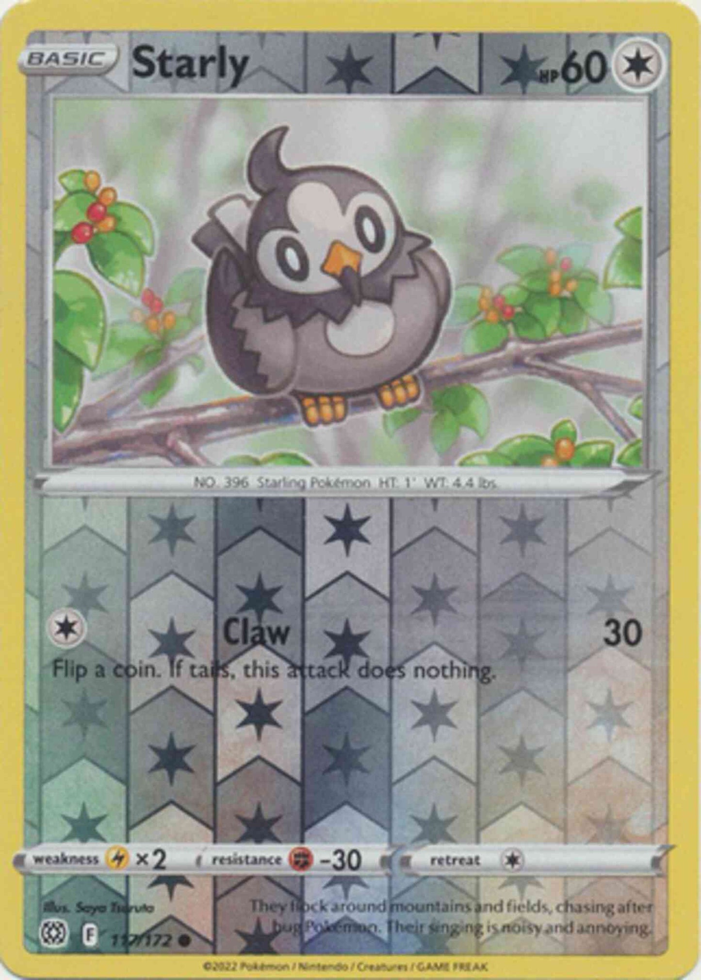 Starly - 117/172 - Common [swsh9-117] [Reverse Holo]